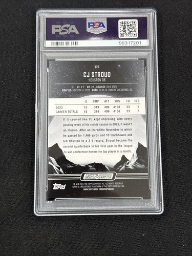 2023 Topps Composite #320 C.J. Stroud MIDNIGHT Rookie RC PSA 10 GEM MINT - Picture 2 of 2