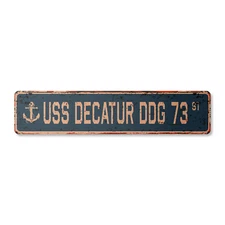 USS DECATUR DDG 73 Vintage Street Sign us navy ship veteran sailor rustic gift
