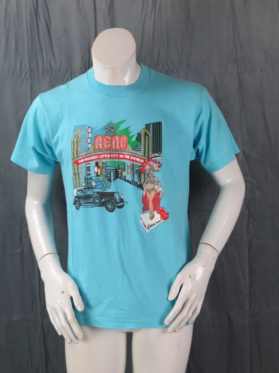 Vintage Graphic T shirt Reno Glitter Graphic Screen Stars Men s Large