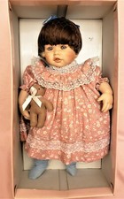 Collectible "Doll with Bear"- 17" Rosebud by Pauline Bjonness Limited Edition
