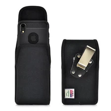 iPhone 11 & XR Turtleback Belt Clip Vertical Black Nylon Rotating Case Clip