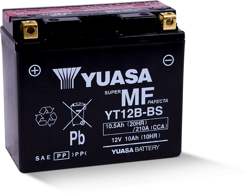 Yuasa YT12B-BS Maintenance Free AGM Battery – 12V Powersports Motorcycle Battery-1243096