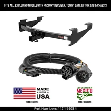 For 2007 Silverado 3500 Trailer Hitch w/ 4Pin Wiring std. Bmpr Exc OE Hitch Curt