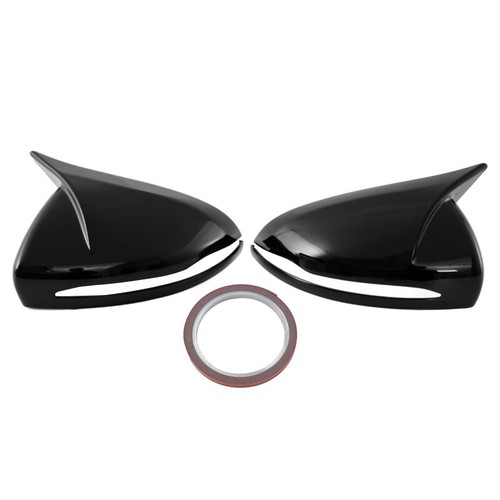 Black LHD Side Mirror Cover Cap Trim For Mercedes~Benz E GLC S C Class W205 W213 - Picture 10 of 14