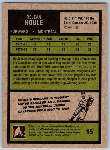 2009-10 ITG 1972 THE YEAR IN HOCKEY –PICK YOUR PLAYERS OR FINISH YOUR SET - Picture 37 of 406