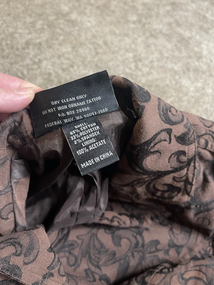 Chaqueta de trinchera CHRISTINE ALEXANDER negra cristal marrón remolino talla mediana Foto 4 de 4