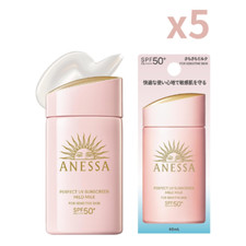 Set of 5  ANESSA Perfect UV Mild Milk NA 60mL SPF50 PA   Waterproof