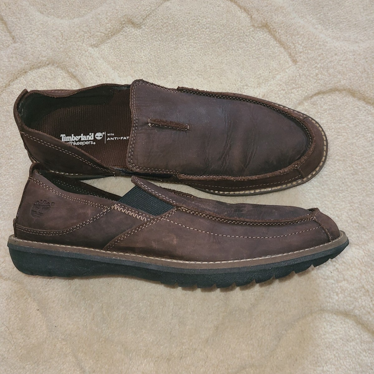 Timberland Earthkeepers Brown Leather Moc Toe Loafers Mens 
