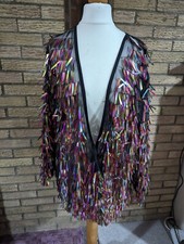Primark Rainbow Sequin Christmas Party Jacket Size L Large 14-16