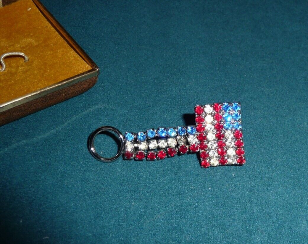 Patriotic Cufflinks Flag Rectangular Red White Bl… - image 3