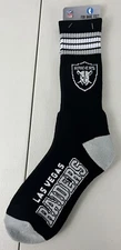 NWT For Bare Feet Socks Las Vegas Raiders Size Large 10-13 New