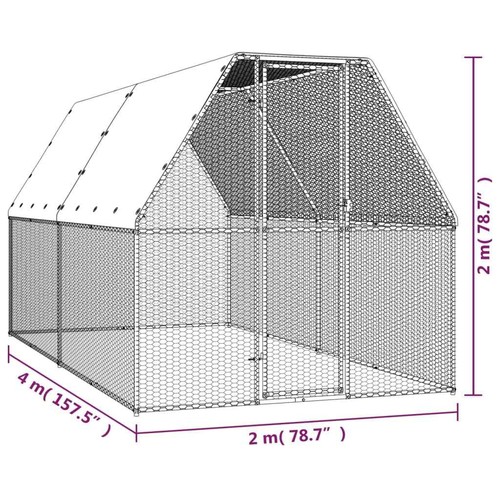 Outdoor Hühnerkäfig Verzinkter Stahl Hühnerstall Käfig mehrere Auswahl vidaXL - Bild 15 von 70