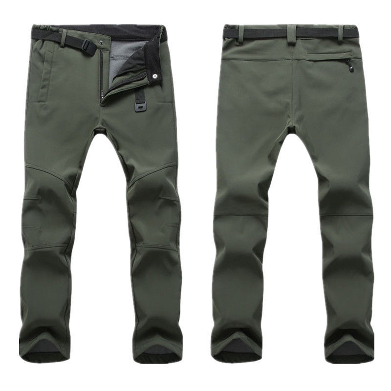 Winter Men Casual Waterproof Thick Fleece Pants Hiking Camping Skiing Trousers - Foto 3