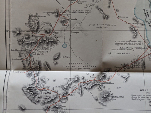 1882 Map of part of the Bolivian Table land antique vintage - Picture 2 of 4
