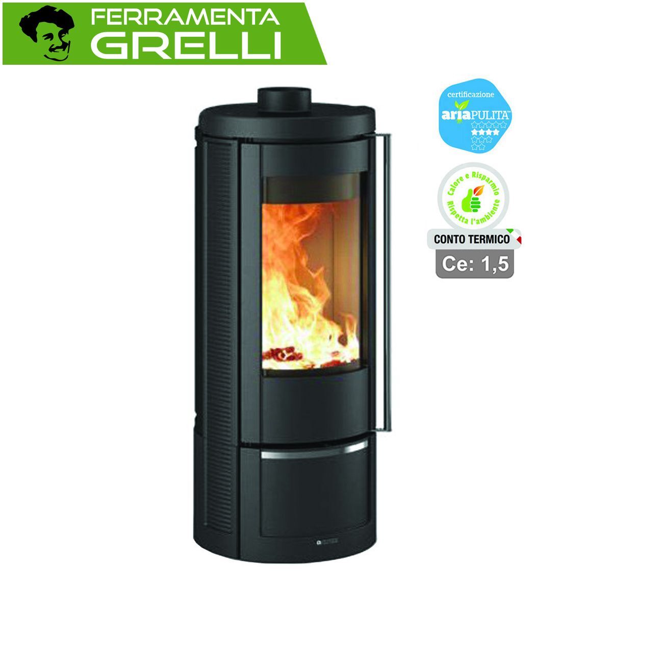 STUFA A LEGNA MARLENA 7,5 KW NERA (CONTO TERMICO)