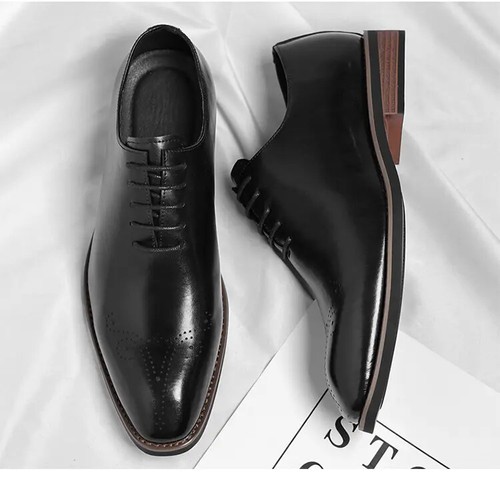Hombres Zapatos Informales de Cuero Primavera Negocios Formales Cuero Traje Boda Vestido Zapatos - Imagen 15 de 23