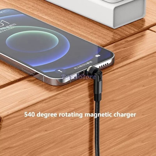 Magnetic 540 Fast Charging Data Cable Cord Charger For Type-C Micro USB iPhone - Picture 3 of 16