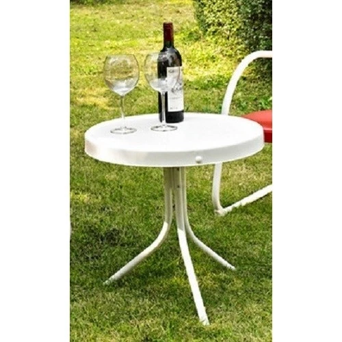 3 PC Blue Retro Patio Set Metal Retro 50s Style Outdoor Lawn Porch  Furniture - Image 3 of 4