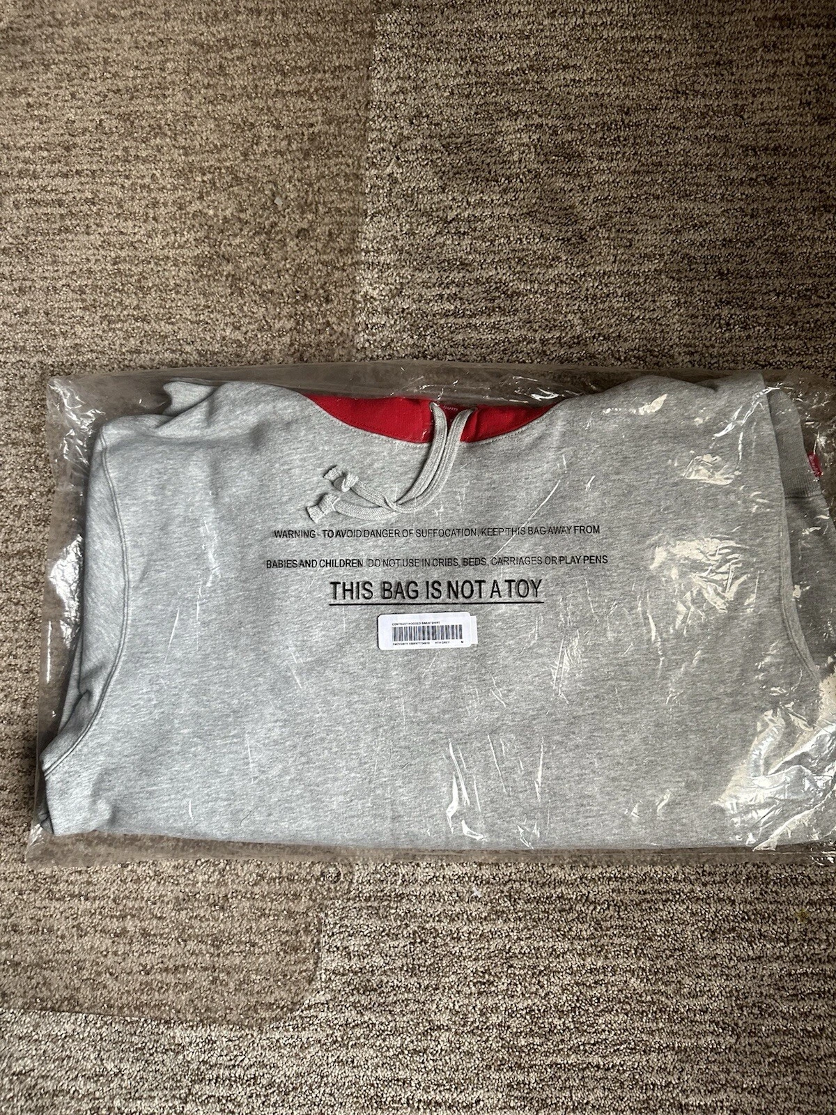 Sweat à capuche Supreme Contrast gris taille M FW21