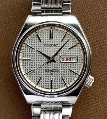 Seiko Silverwave 6306-8010 Vintage Day Date Silver Round Automatic