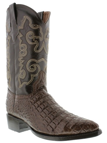 Mens Brown Cowboy Boots Real Leather 