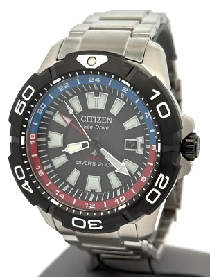 Citizen Promaster GMT 44mm Black Dial Stainless Steel Watch BJ7128-59E, Box/Card