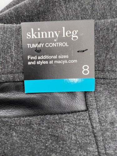 Alfani Womens Leggings Charcoal Gray 8 Medium Skinny Leg Tummy Control Ponte - Picture 4 of 7