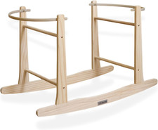 Image of Clair De Lune Wooden Standard Rocking Moses Basket Stand Natural