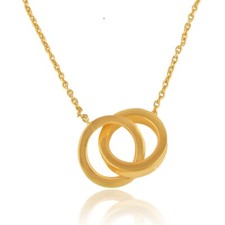 Connected Circle Design 18k Gold Plated Pendent & Chain Jewlery Gift For Her