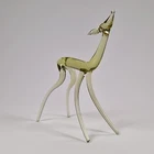 Vintage Soviet Fused Art Glass Figurine Doe Deer USSR Retro Deco Murano Style