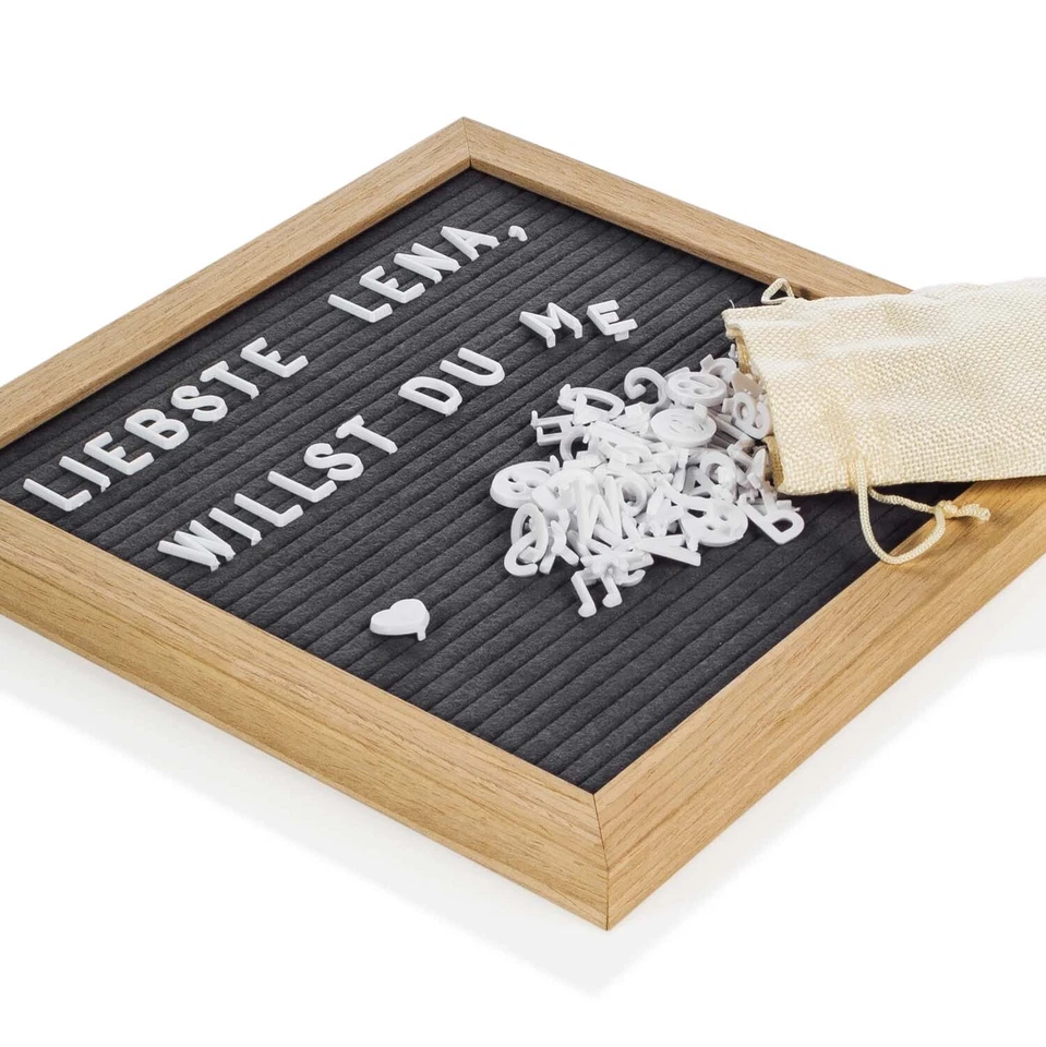 Buchstabenbrett Letter Board Holz 27cm - Rillentaffel Buchstabentafel Memoboard - Bild 3 von 4