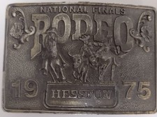 1975 Hesston National Finals Rodeo Adult Size Belt Buckle- Large