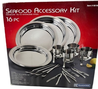 Tramontina Seafood Accessory kit 16 pc premium 18/10 stainless steel READ NEW