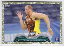 2013 Topps Lane Johnson #414 Camo Rookie 108/399 Eagles