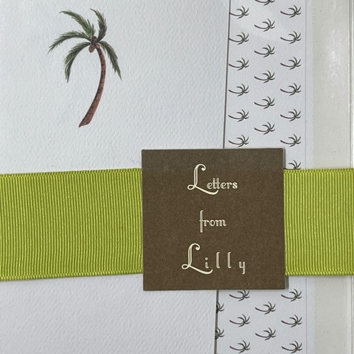 Palm Tree Stationery Set 10 Tall Cards & Envelopes Unused Heavy Quality Cards - Picture 2 of 9