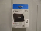 Crucial X9 1TB Portable SSD, Up to 1050MB/s, USB 3.2 USB-C, 1TB, Black