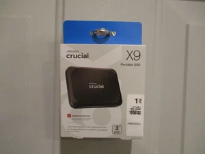Crucial X9 1TB portatif SSD, Jusqu'à 1050MB/s, USB 3.2 USB-C, 1TB, noir