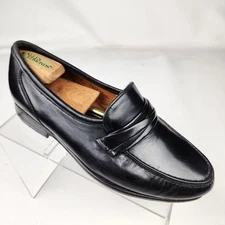 Allen Edmonds Bergamo Loafers Mens Size 7.5 EE Black Leather Shoes