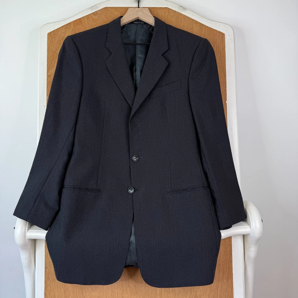 Armani Traje Chaqueta Para Hombre 38R Gris 3 Botones Calce Relajado Años 90 Lana Sólida Hecha en Italia Foto 2 de 4