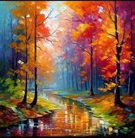 Diamantmosaik-Fluss Im Herbst, Kreative Stickerei, 30 X 40 Cm