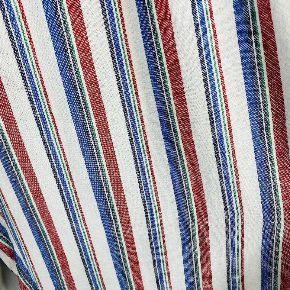 Старый темно-синий размер 2 X в полоску тянуть на высокой талией льняной смеси широкие ноги брюки карманы - Изображение 4 из 4