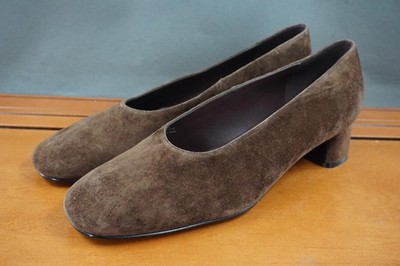 Jeffrey Campbell Shoes Womens Size 11 Brown Suede Block Heel Pumps Slip On
