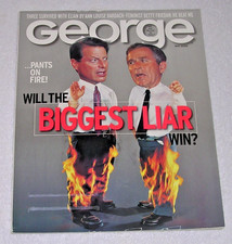 Gore Bush May 2000 George Magazine Will the Biggest Liar Win Pants Fire Feminist