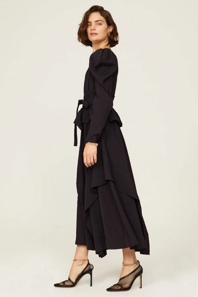 Vestido Ulla Johnson Feminino Preto Manga Longa Tamanho 0 - Imagem 2 de 4