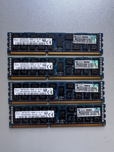 4 Stück SK HYNIX 16GB 2RX4 PC3 12800R SERVER SPEICHER RAM HMT42GR7BFR4C-PB F5-3