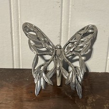 John Hardy Estate Ladies Butterfly Brooch Scarf Clip Rhodium Plated JH8