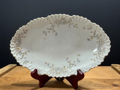 Schleiger 1299-7? Beautiful celery Dish, pale blues and leaves