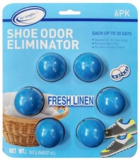 Air Jungles Shoe / Multi Purpose Odor Eliminator Ball Fresh Linen Scent - 6 Pack