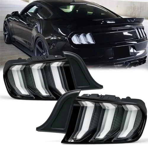 Set LED Tail lights For 2015-2022 Ford Mustang Euro Style w/ Sequential Signals
