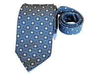 FERRELL REED MEN'S TIE BLUE/GEOMETRIC WIDTH: 3.75" LENGTH: 59"